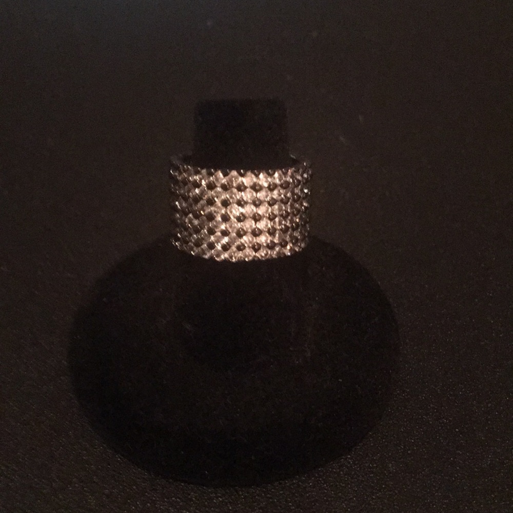 Wide CZ Eternity Hematite Band Ring - Size 6.5